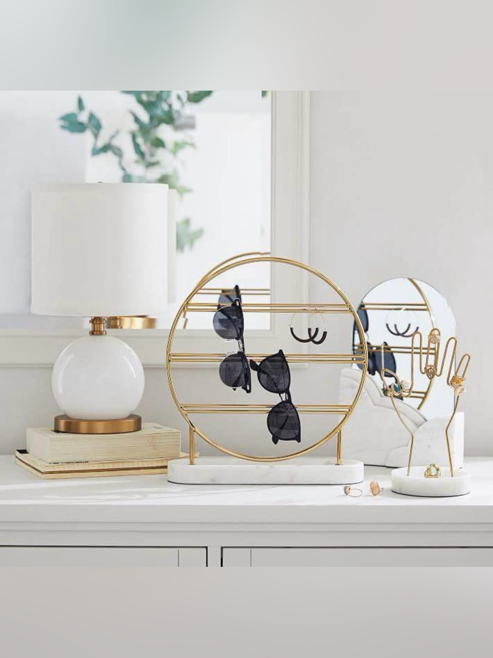 PB Teen Earring and Jewelry Holder in Gold & Marble - Picture 2 of 8